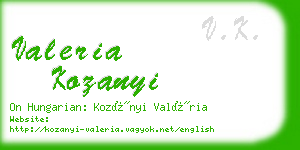 valeria kozanyi business card